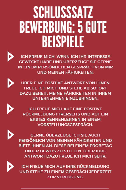 Schlusssatz Bewerbung: Fehler und 5 gute Text-Beispiele!